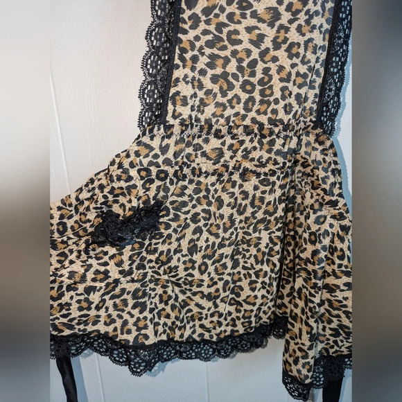Pucker Up Lingerie in Leopard Print Babydoll size Medium Y2K - Picture 4 of 5